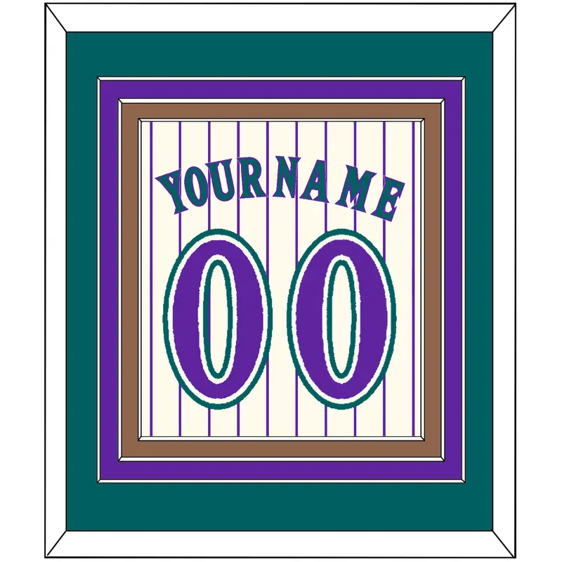 Arizona Name & Number - Home Off-White Pinstripes (2001-2006) - Triple Mat 3