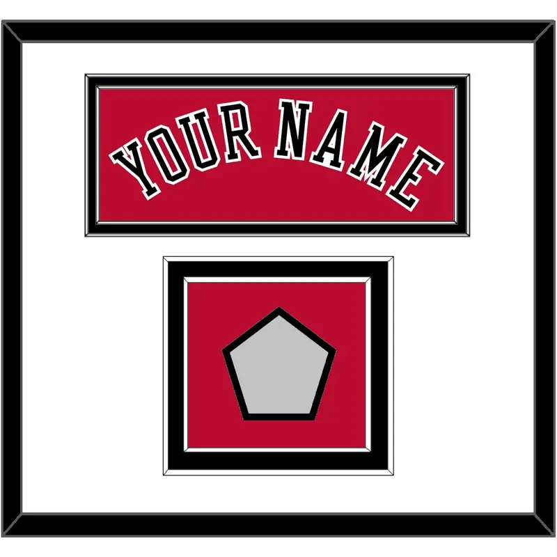 Chicago Name & 2X Champions Patch - Road Red (1986-2017) - Double Mat 1