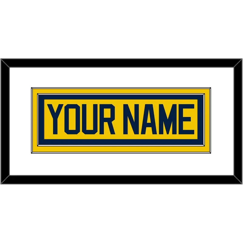 Michigan Hockey Nameplate - Alternate Maize - Double Mat 1