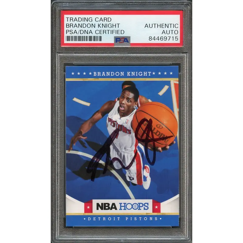 2012-13 NBA Hoops #229 Brandon Knight Signed Card AUTO PSA Slabbed Pistons
