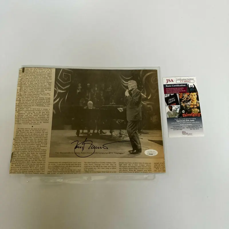 Tony Bennett Signed Autographed Newspaper Photo With JSA COA