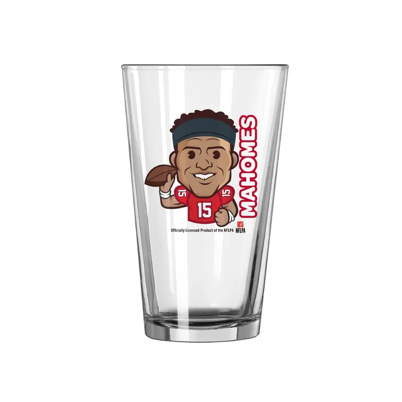 KC Chiefs Patrick Mahomes Caricature 16oz Pint Glass