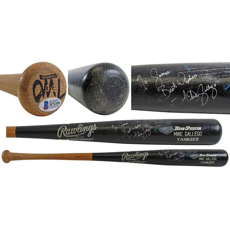 Athletics Mike Gallego Signed Game Used Rawlings Adirondack Bat BAS #X71299