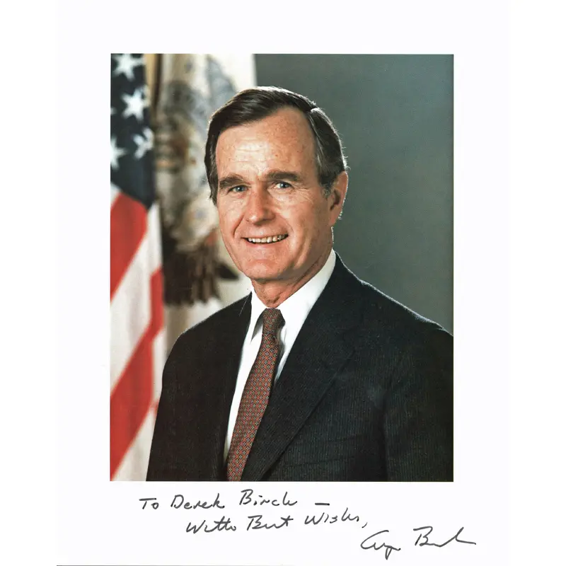 George H.W. Bush Best Wishes Authentic Signed 8x10 Photo Autographed BAS #A10782