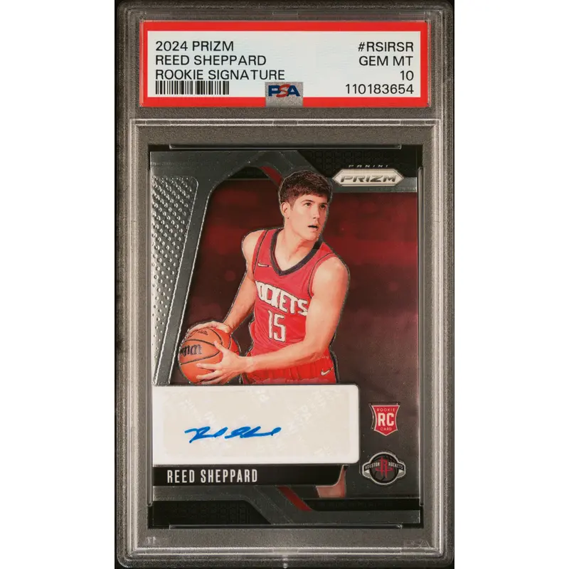 Reed Sheppard 2024 Panini Prizm Rookie Signature Auto PSA 10 Gem Mint