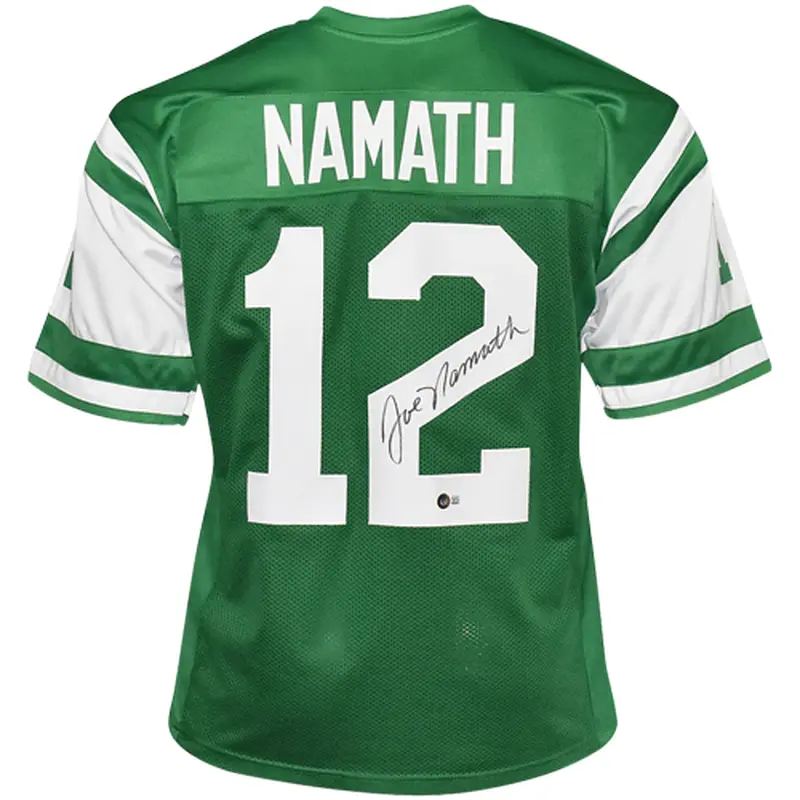 Joe Namath Autographed New York Jets (Green #12) Jersey - Beckett