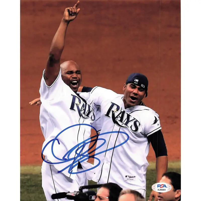 CLIFF FLOYD signed 8x10 photo PSA/DNA Autographed Tampa Bay Rays