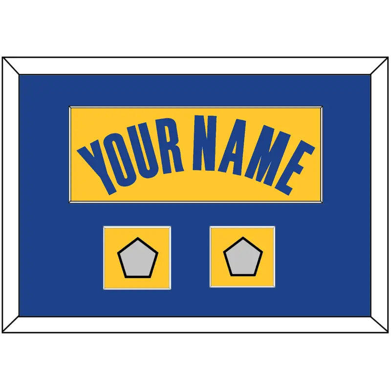 Golden State Name & 2 Champions Patches - Yellow Statement (2019-2022) - Single Mat 3