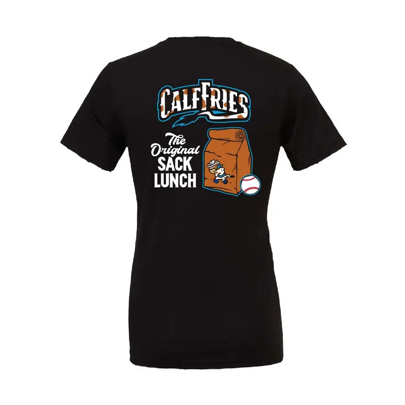 Amarillo Sod Poodles Calf Fries Sack Lunch Black Tee