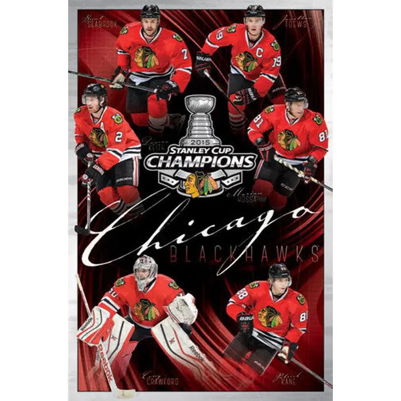 Chicago Blackhawks 2015 Stanley Cup Champs 6-Player Commemorative Poster - Trends