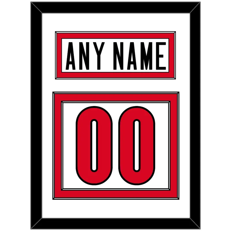 Canada Men's Hockey Nameplate & Number (Back) - 2006 Olympics Home White - Double Mat 1
