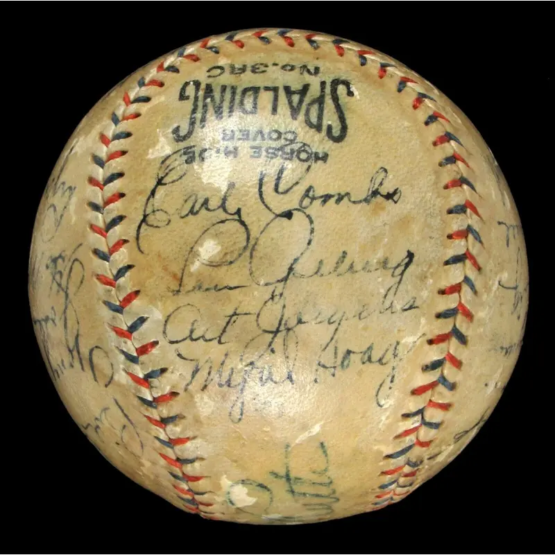 Babe Ruth & Lou Gehrig 1932 Yankees World Series Champs Team Signed Baseball JSA