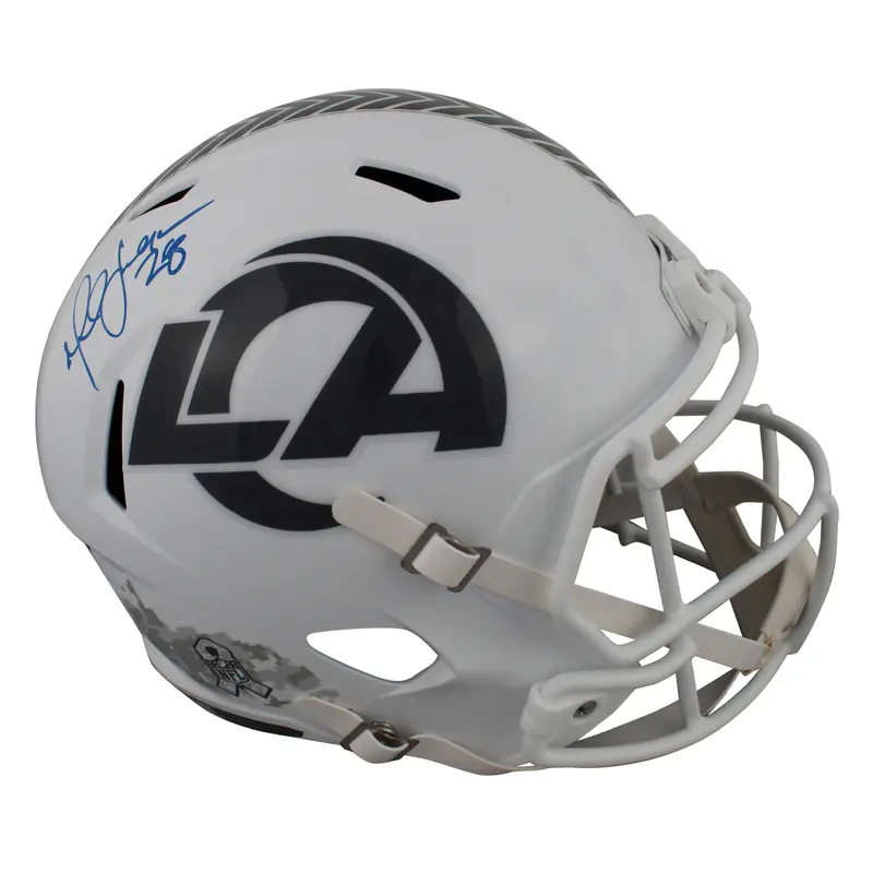 Rams Marshall Faulk Signed STS III Full Size Speed Rep Helmet BAS Witnessed