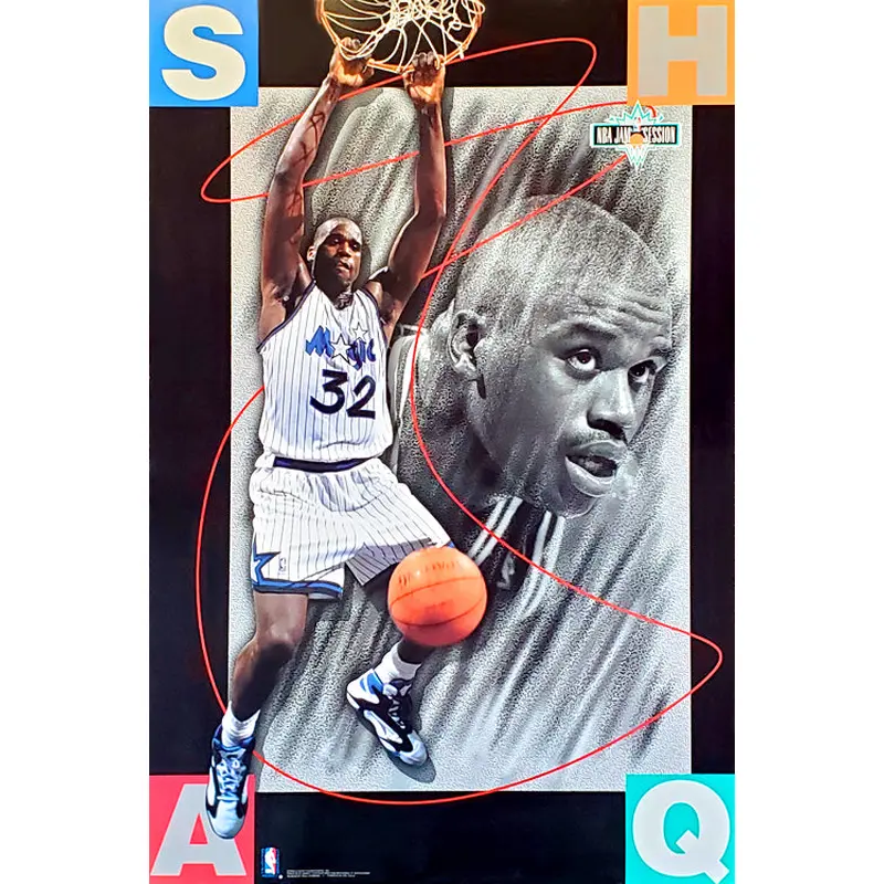 Shaquille O'Neal "NBA Jam" Orlando Magic NBA Basketball Action Poster - Costacos 1993