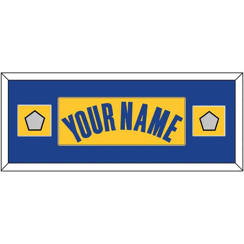 Golden State Name & 2 Champions Patches - Yellow Statement (2019-2022) - Single Mat 4