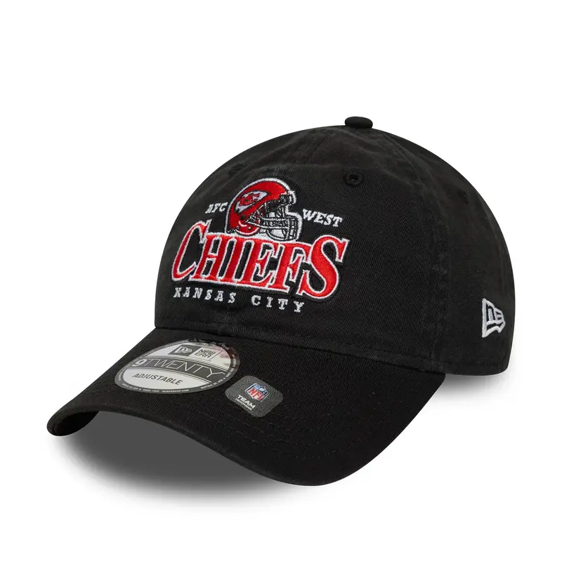 Kansas City Chiefs NFL Helmet Black 9TWENTY Adjustable Cap
