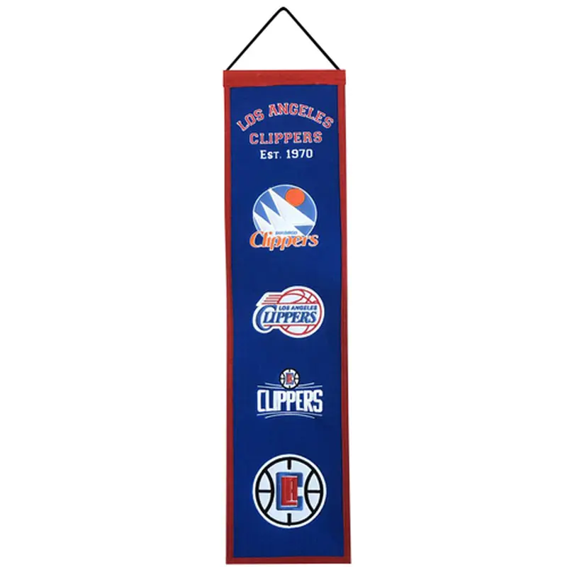 Los Angeles Clippers Logo Evolution Heritage Banner