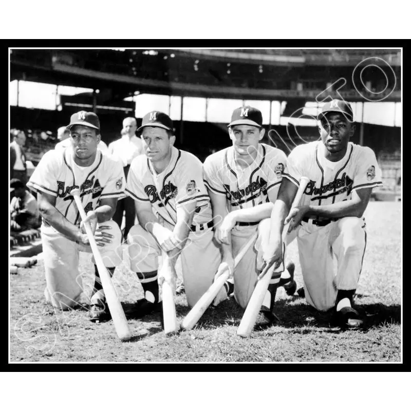 1957 Milwaukee Braves 8X10 Photo - Aaron Covington Pafko Hazle - 892