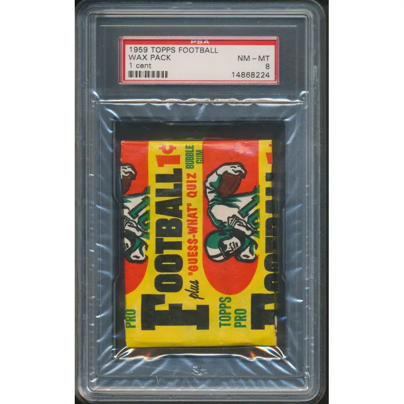 1959 Topps Football Unopened 1 Cent Wax Pack PSA 8 (Repeating)