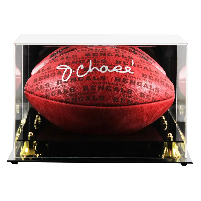 Bengals Ja'Marr Chase Signed Wilson "Duke" Team Showcase Football W/ Case BAS W