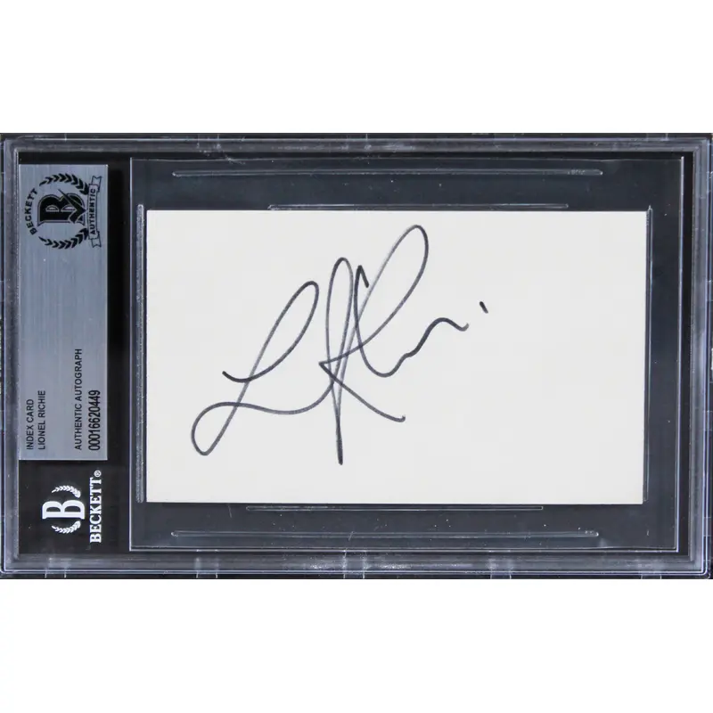 Lionel Richie American Idol Authentic Signed 3x5 Index Card BAS Slabbed 3