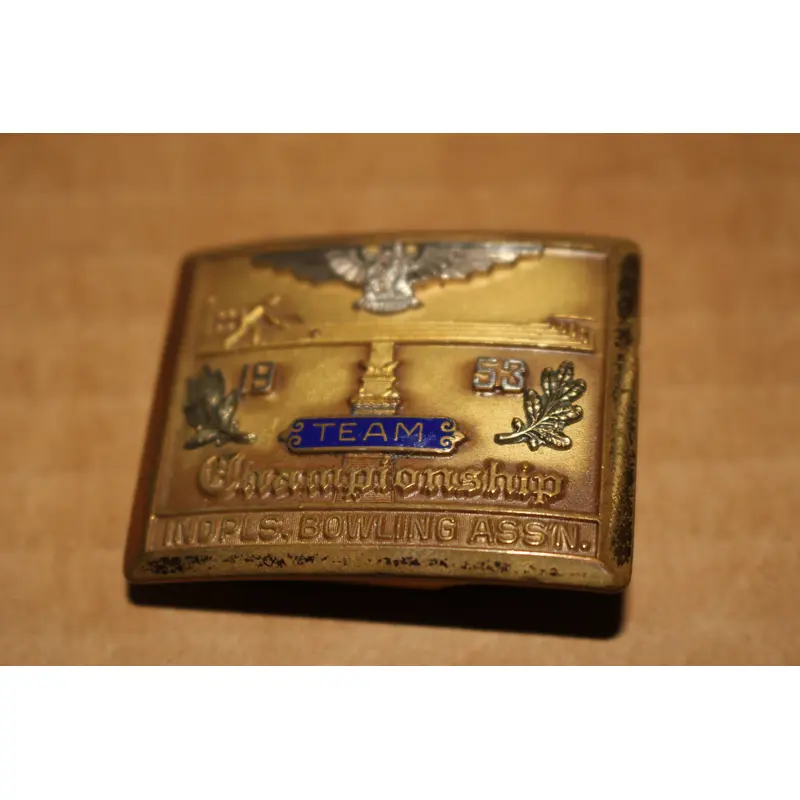1953 Indianapolis Bowling Association Team Championship Belt Buckle