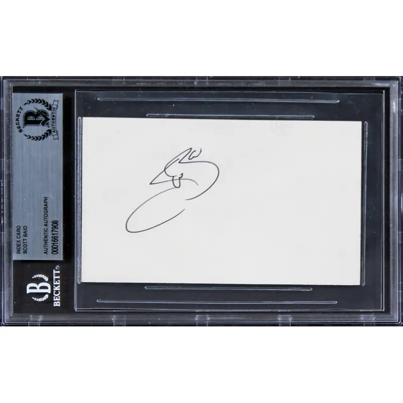 Scott Baio Happy Days Authentic Signed 3x5 Index Card BAS Slabbed 1
