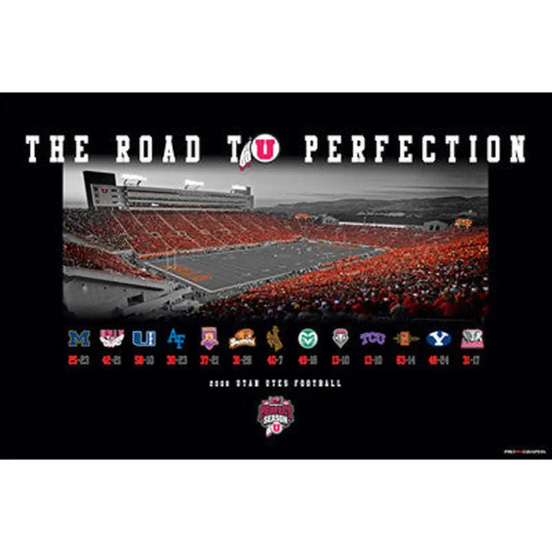 Utah Utes Football "Road to Perfection" (2008) Poster - ProGraphs