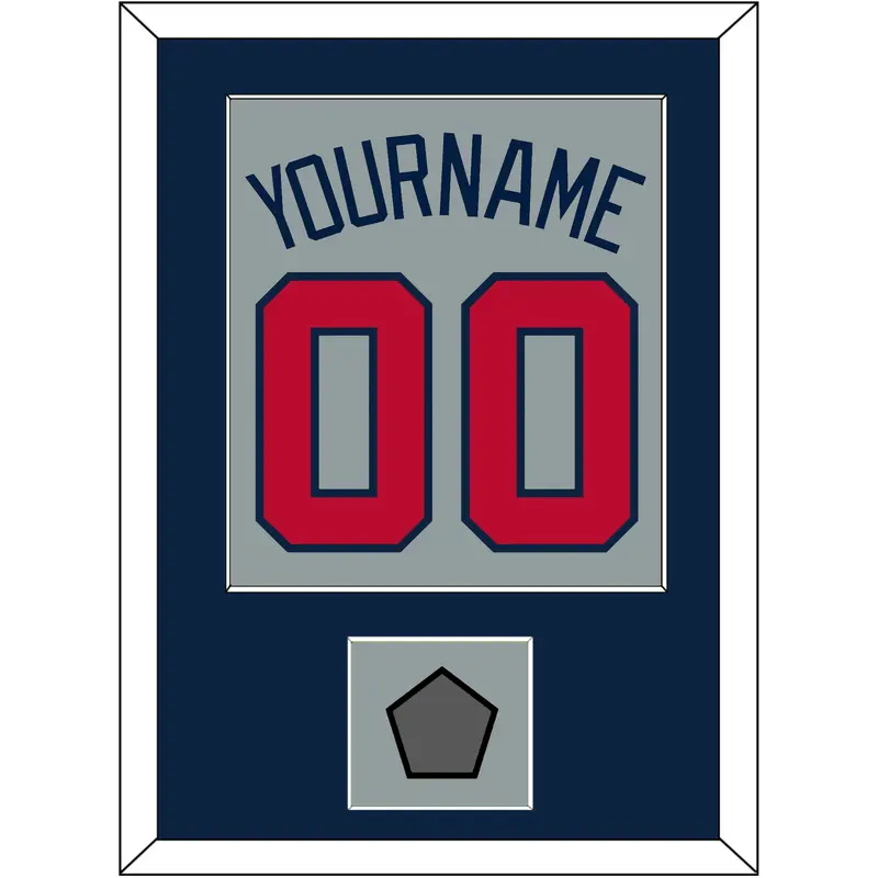 Atlanta Name, Number & World Series Jersey Patch - Road Gray - Single Mat 3