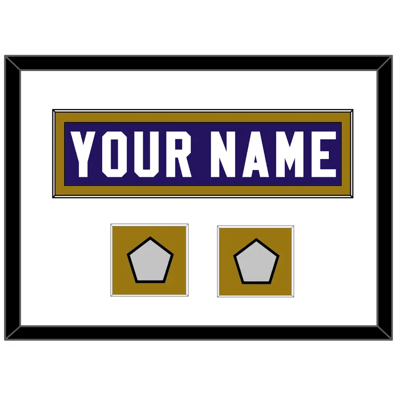 Baltimore Nameplate & Super Bowl XXXV & XLVII Jersey Patches - Home Purple - Single Mat 1