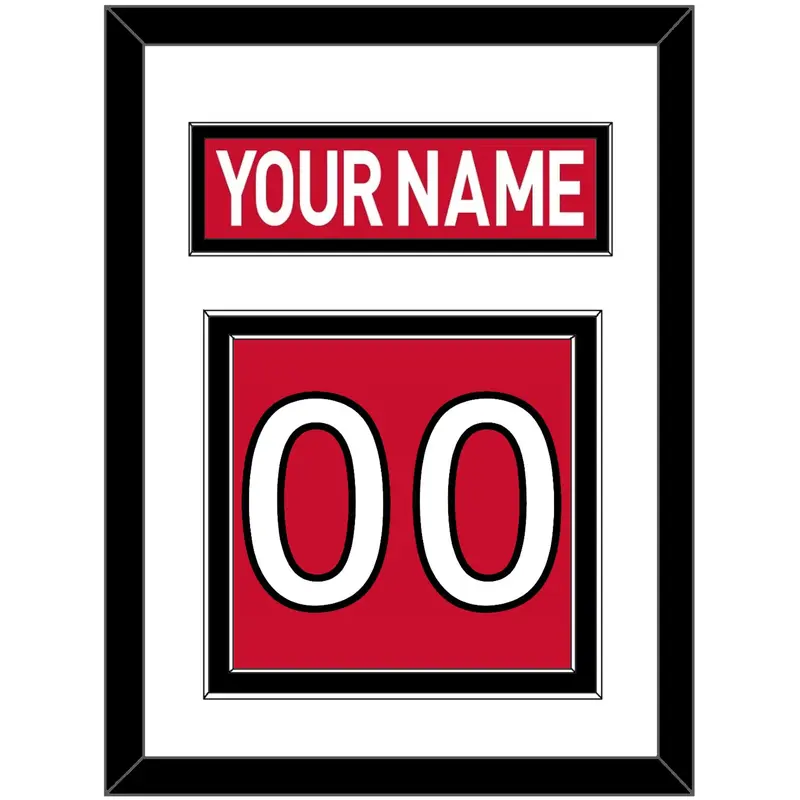 Ottawa Nameplate & Number (Back) - Home Red (2007-2017) - Double Mat 1