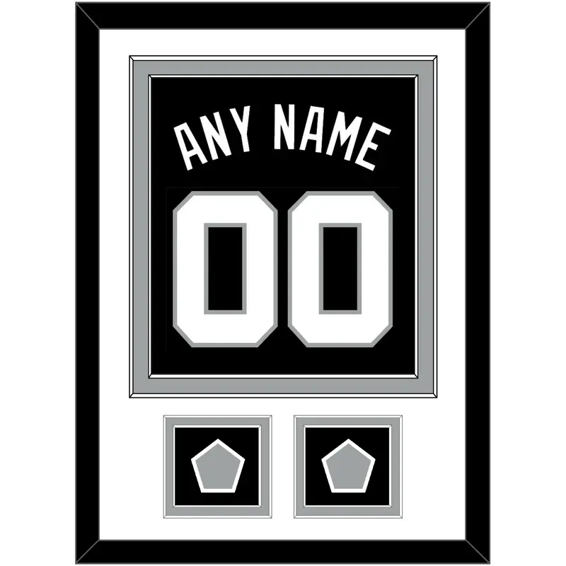 San Antonio Name & Numbers With 2 Finals Patches - Road Black (1989-2002) - Double Mat 1