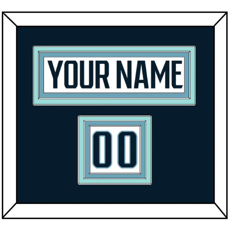 Seattle Nameplate & Number (Shoulder) - Road White - Triple Mat 2