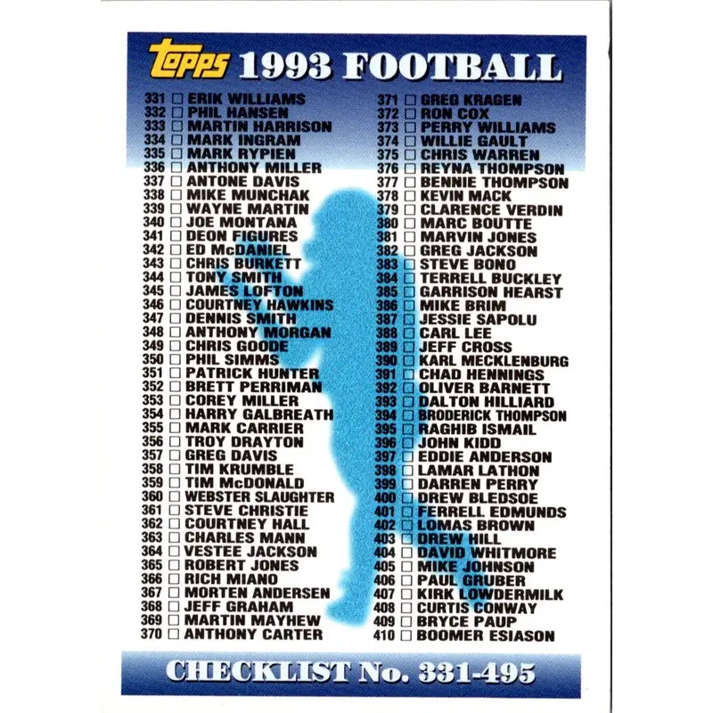 1993 Topps Checklist 330-495 #659