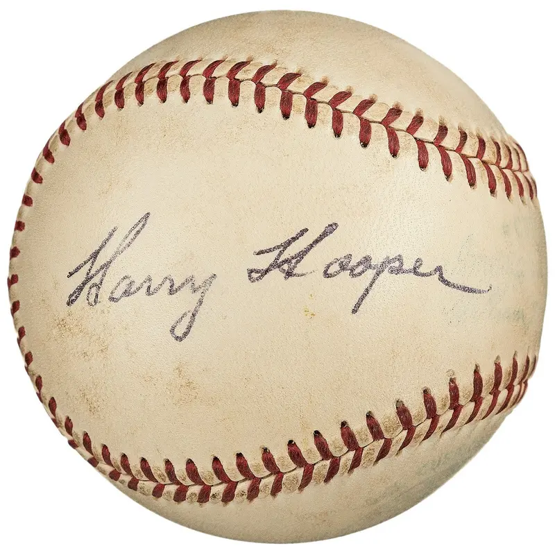 Beautiful Harry Hooper Single Signed American League Baseball PSA DNA COA