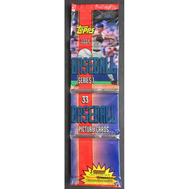 1994 Topps Baseball Unopened Series 1 Rack Pack (33)