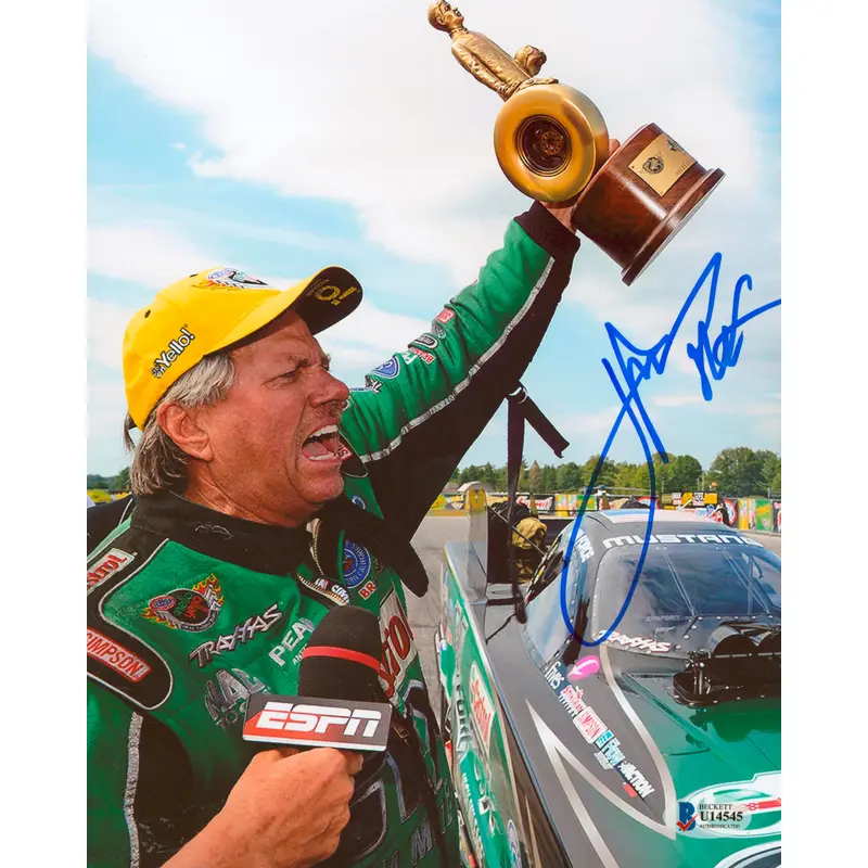John Force NHRA Authentic Signed 8x10 Photo Autographed BAS #U14545