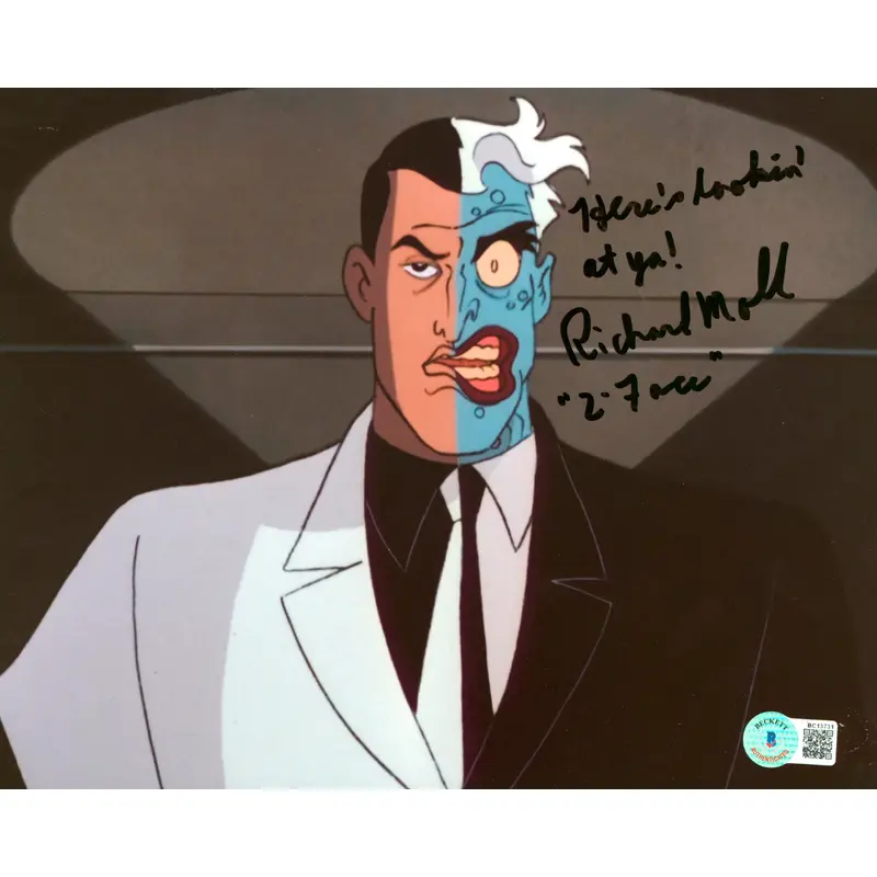 Richard Moll Batman The Animated Series "2 Face" Signed 8x10 Photo BAS #BC13731
