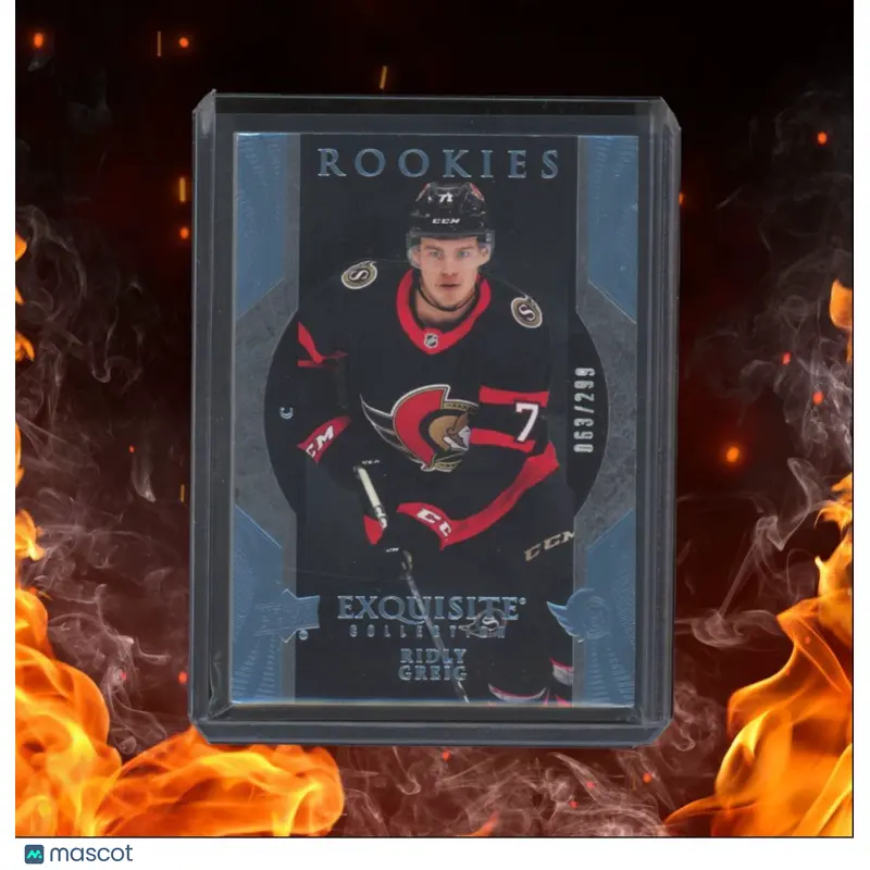 2023-24 Upper Deck Ice Ridly Greig Exquisite Blue Rookie 063/299 #R11