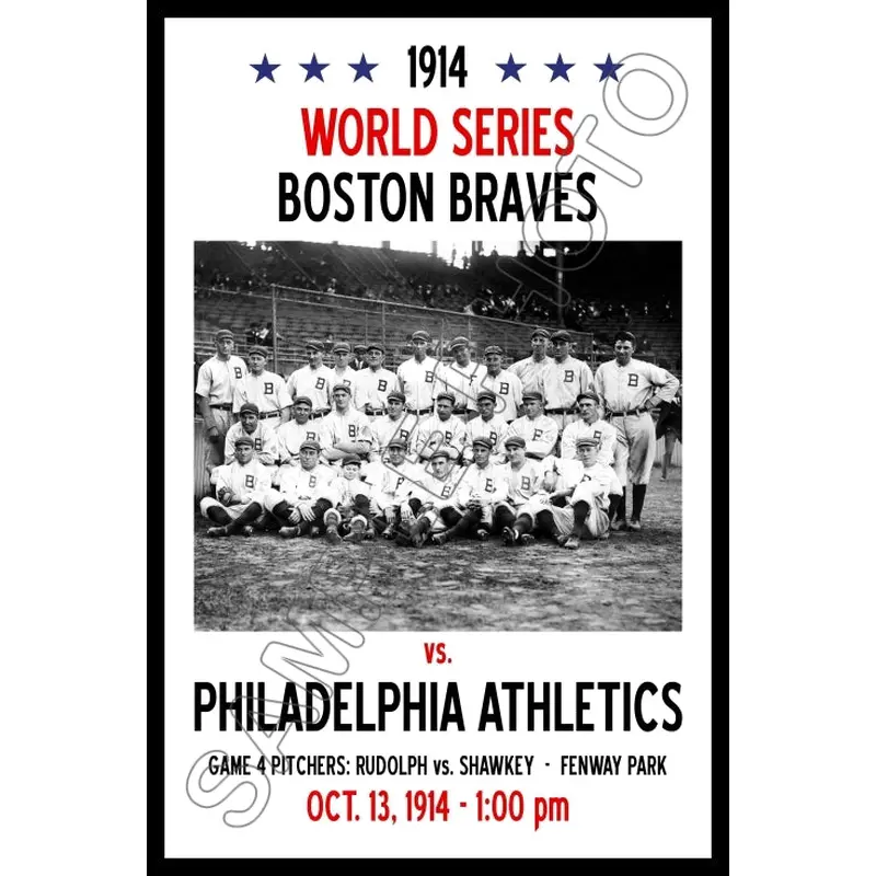 1914 World Series Poster 11X17 - Boston Braves vs Philadelphia Athletics A's- 1191