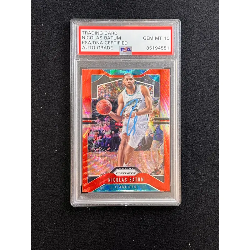 2019-20 Panini Prizm Silver #57 Nicolas Batum Signed Card AUTO 10 PSA Slabbed Hornets