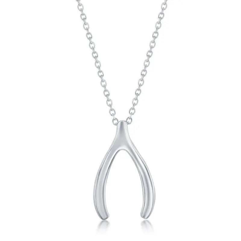 Sterling Silver Wishbone Necklace