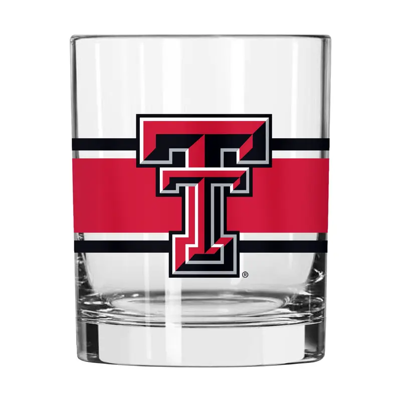 Texas Tech 14oz Stripe Rocks Glass