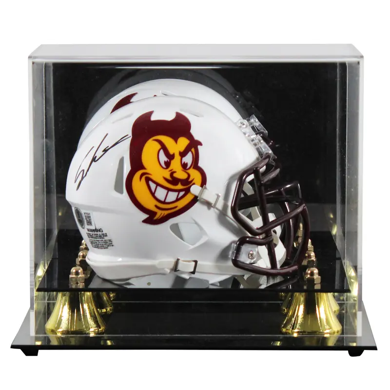 Arizona State Sam Leavitt Signed White Speed Mini Helmet W/ Case BAS Witnessed