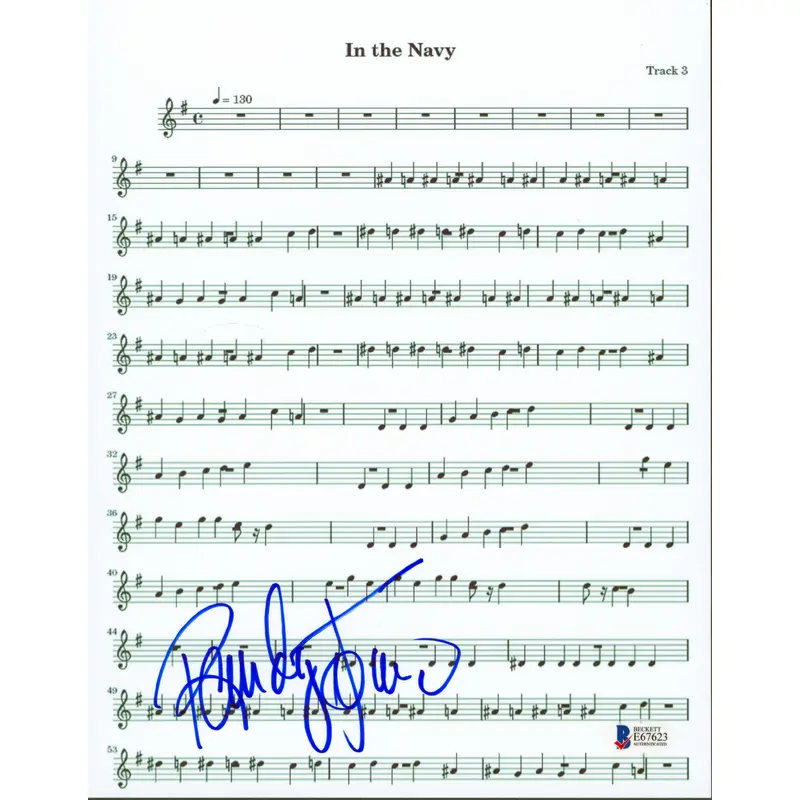 Randy Jones Authentic Signed 8.5X11 In The Navy Music Sheet Photo BAS #E67623