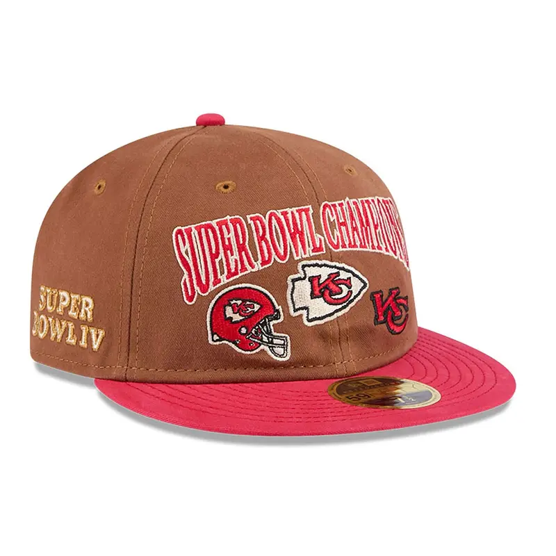 Kansas City Chiefs NFL Champions Dark Beige Retro Crown 59FIFTY Fitted Cap