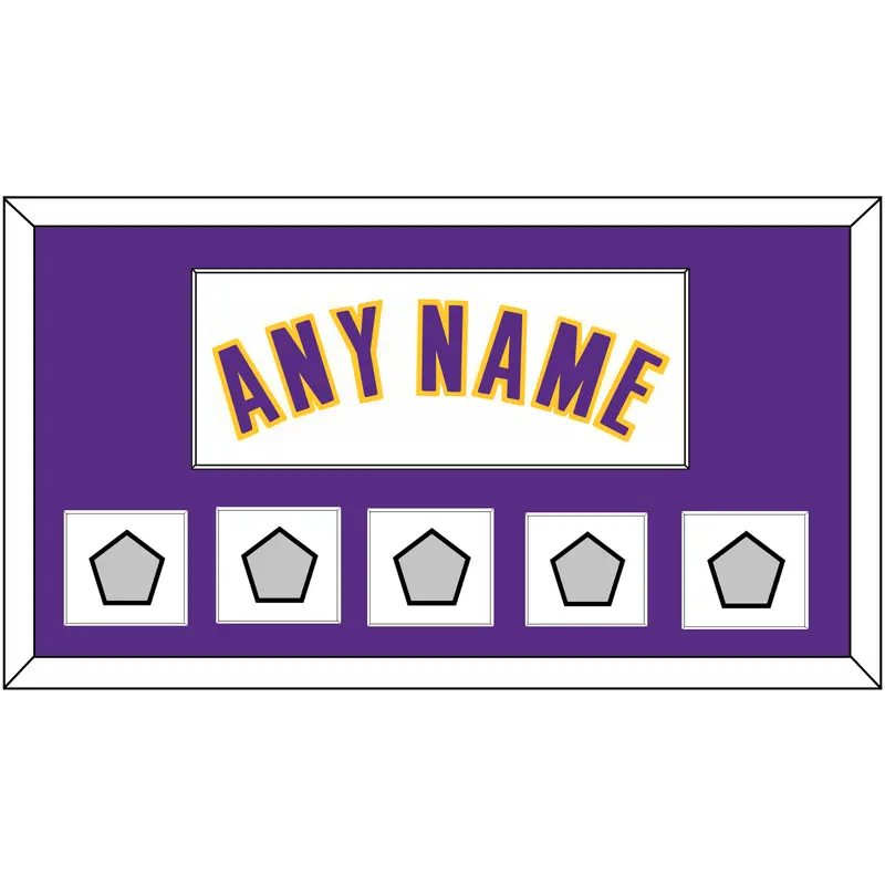 Los Angeles Name & 5 Finals Patches - Alternate White (2002-2018) - Single Mat 1