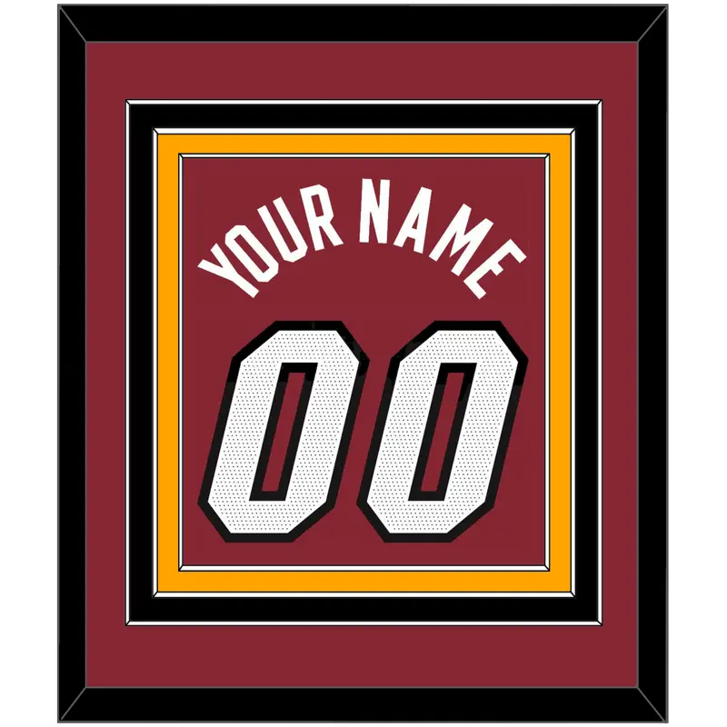 Miami Name & Number - Red Statement - Triple Mat 3