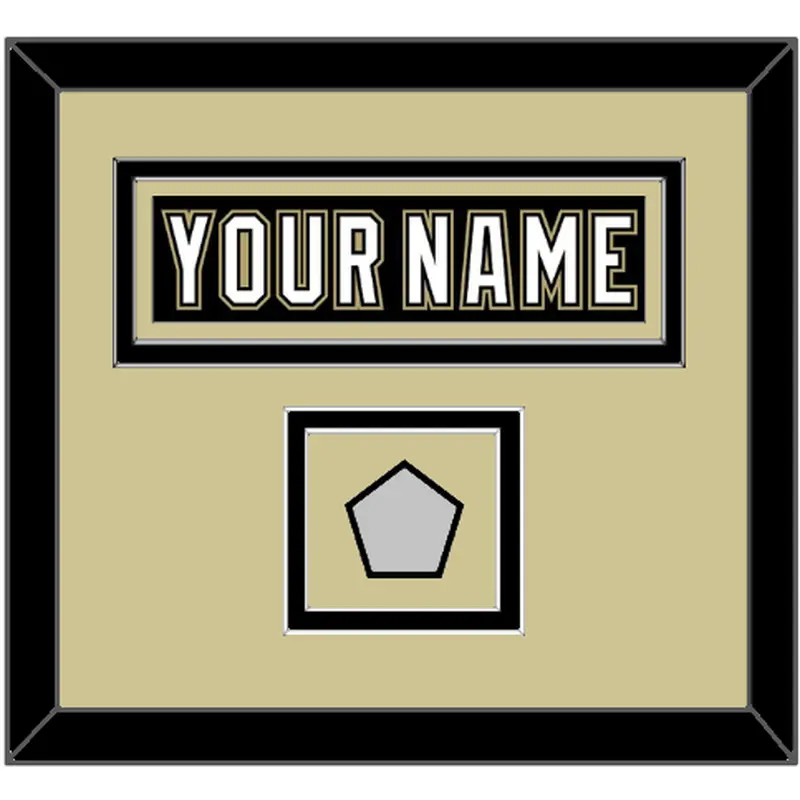 Pittsburgh Nameplate & Stanley Cup Champions Patch - Black Jersey (2007-2016) - Double Mat 2