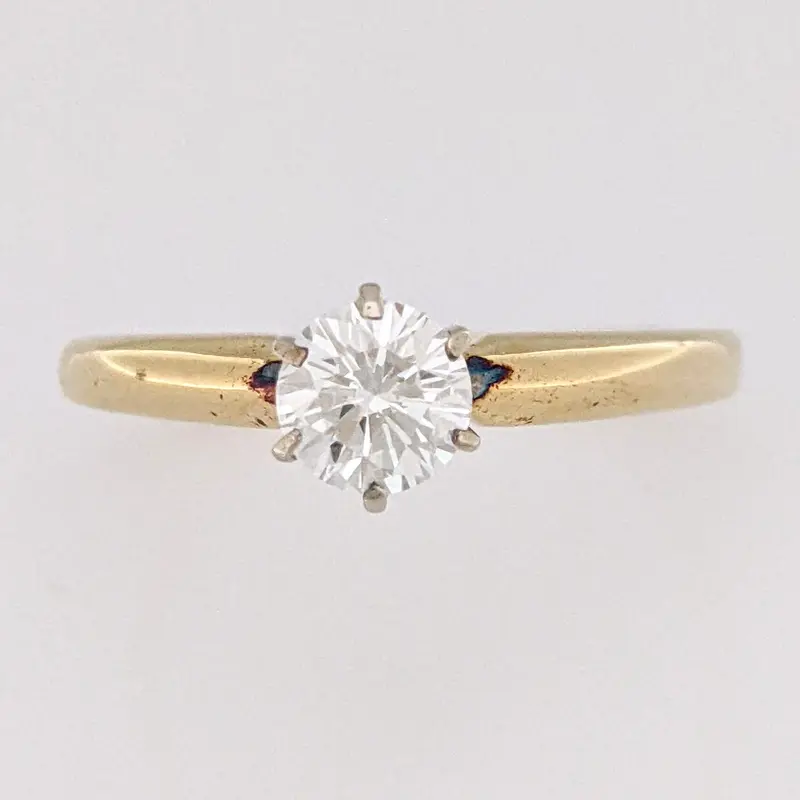 14K .61 CARAT TOTAL SI3 I DIAMOND ROUND ESTATE SOLITAIRE RING 3.0 GRAMS
